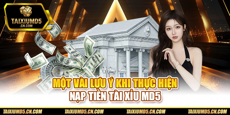 Một vài lưu ý khi thực hiện nạp tiền Tài xỉu md5
